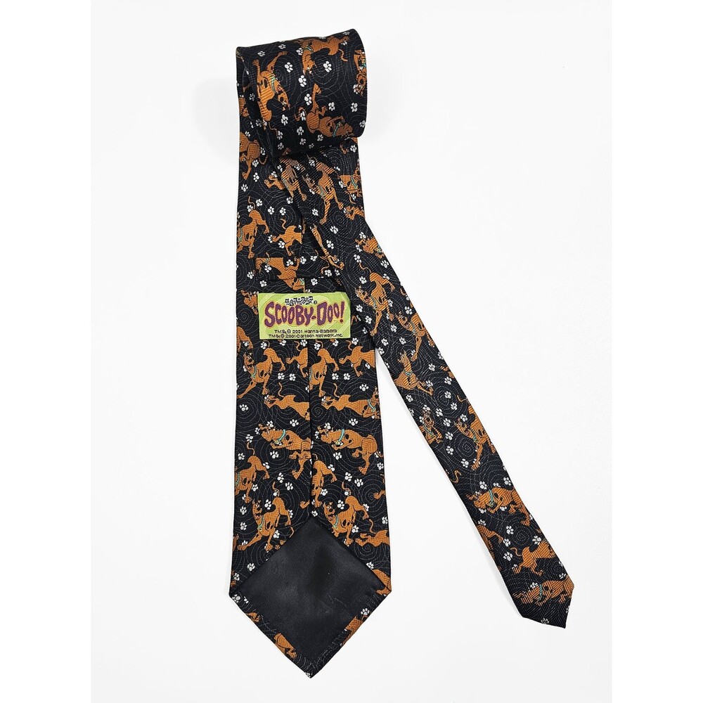 Scooby Doo Cartoon Network Silk Black Tie Vintage Y2K